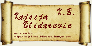Kajsija Blidarević vizit kartica